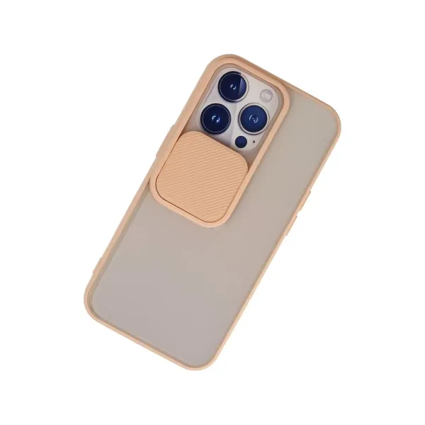 Apple İphone 13 Pro Kılıf Palm Buzlu Kamera Sürgülü Silikon - Pembe