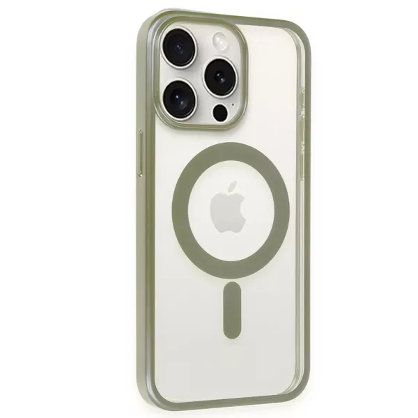 Apple İphone 15 Pro Kılıf Erozi Magsafe Kapak - Gri