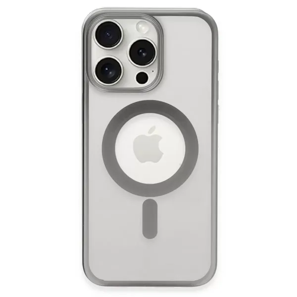 Apple İphone 15 Pro Kılıf Erozi Magsafe Kapak - Gümüş