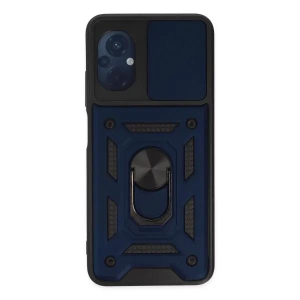 Xiaomi Poco M5 Kılıf Pars Lens Yüzüklü Silikon - Lacivert