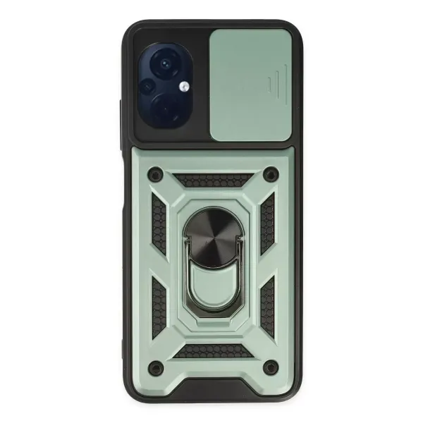 Xiaomi Poco M5 Kılıf Pars Lens Yüzüklü Silikon - Yeşil