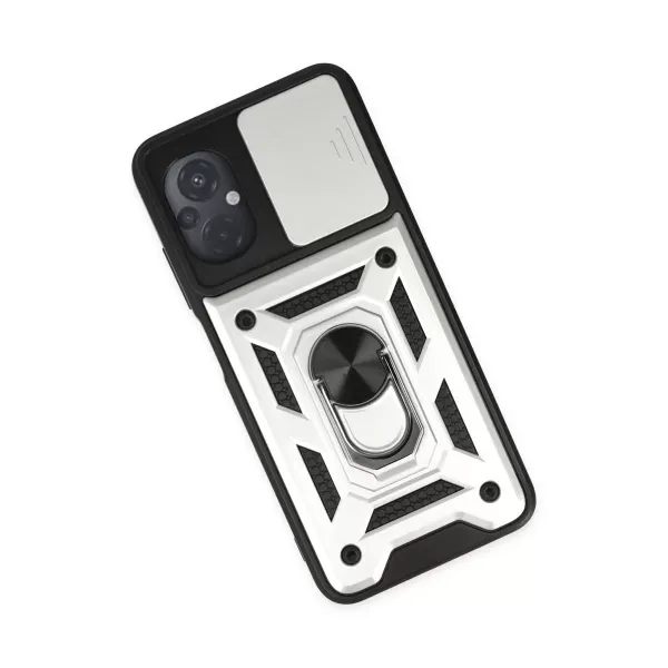Xiaomi Poco M5 Kılıf Pars Lens Yüzüklü Silikon - Gümüş
