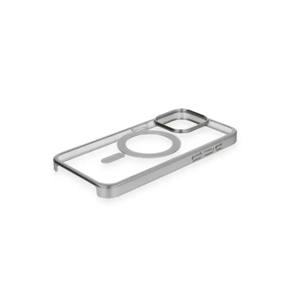 Apple İphone 15 Pro Max Kılıf Erozi Magsafe Kapak - Gümüş