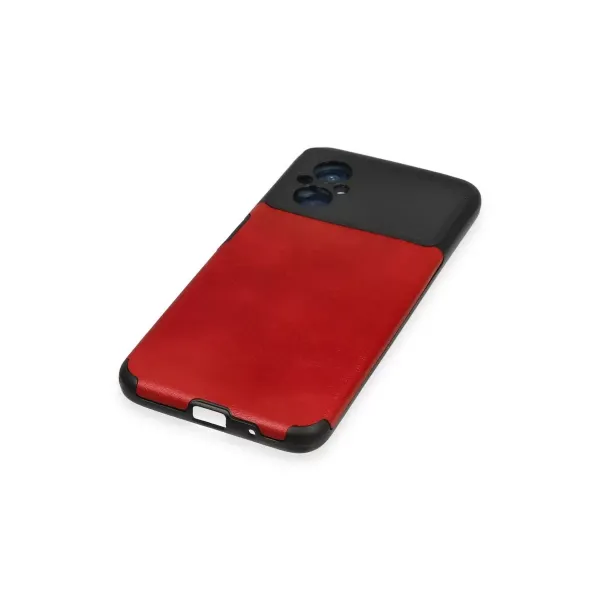 Xiaomi Poco M5 Kılıf Loop Deri Silikon - Kırmızı