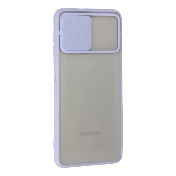Samsung Galaxy A22 Kılıf Palm Buzlu Kamera Sürgülü Silikon - Lila