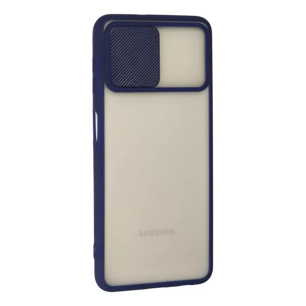 Samsung Galaxy A22 Kılıf Palm Buzlu Kamera Sürgülü Silikon - Lacivert