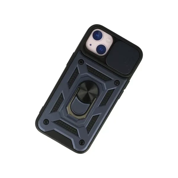 Apple İphone 13 Kılıf Pars Lens Yüzüklü Silikon - Lacivert