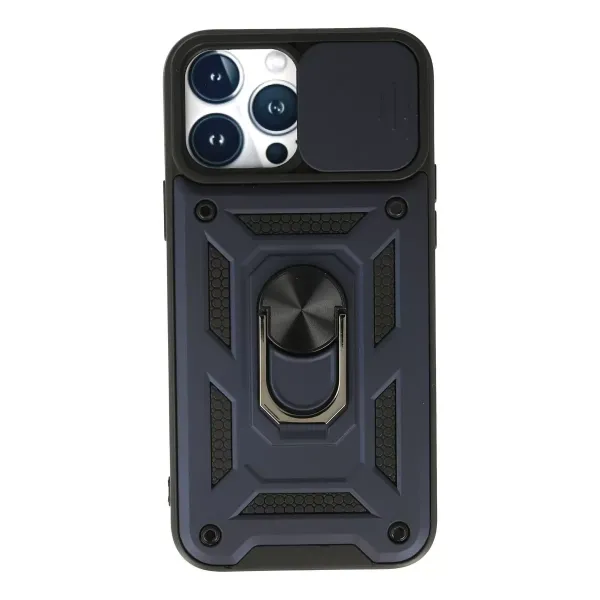 Apple İphone 13 Pro Kılıf Pars Lens Yüzüklü Silikon - Lacivert
