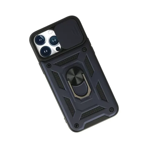 Apple İphone 13 Pro Kılıf Pars Lens Yüzüklü Silikon - Lacivert