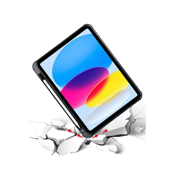 Apple İpad 2022 10.9 (10.nesil) Kılıf Kalemlikli Mars Tablet Kılıfı - Siyah
