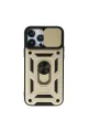 Apple İphone 13 Pro Kılıf Pars Lens Yüzüklü Silikon - Gold