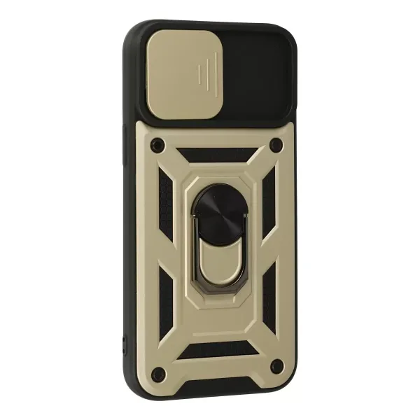 Apple İphone 13 Pro Kılıf Pars Lens Yüzüklü Silikon - Gold