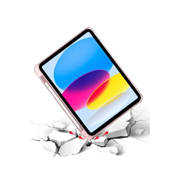 Apple İpad 2022 10.9 (10.nesil) Kılıf Kalemlikli Mars Tablet Kılıfı - Rose Gold