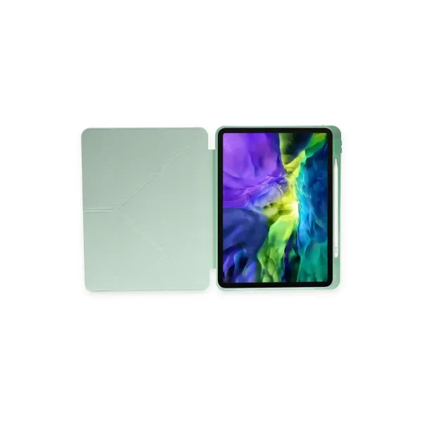 Apple İpad 2022 10.9 (10.nesil) Kılıf Kalemlikli Mars Tablet Kılıfı - Açık Yeşil