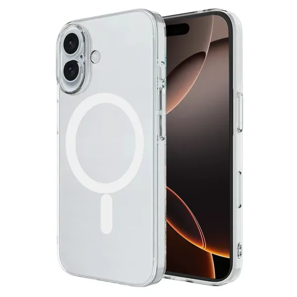 Apple İphone 16 Kılıf Magneticsafe Şeffaf Silikon - Şeffaf