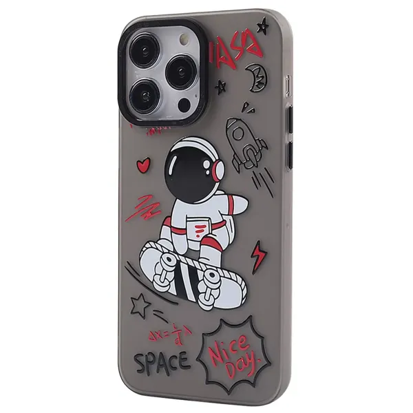 Apple İphone 14 Pro Max Kılıf Prada Desenli Kapak - Prada Siyah - 1