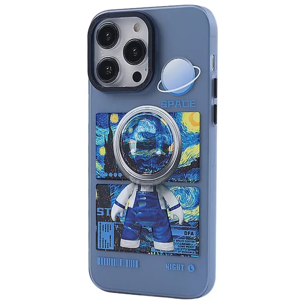 Apple İphone 14 Pro Max Kılıf Prada Desenli Kapak - Prada Mavi - 1
