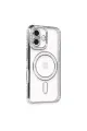 Apple İphone 16 Kılıf Joke Simli Magneticsafe Kılıf - Gri