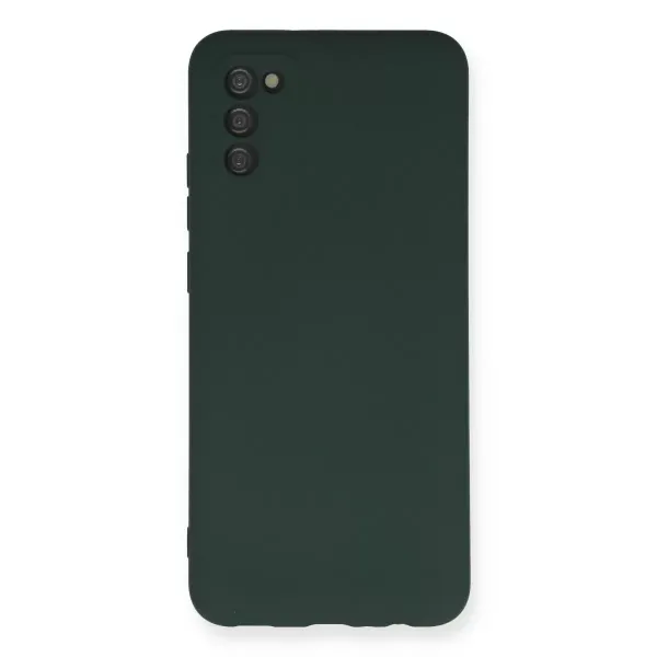 Samsung Galaxy A03s Kılıf Nano İçi Kadife Silikon - Koyu Yeşil