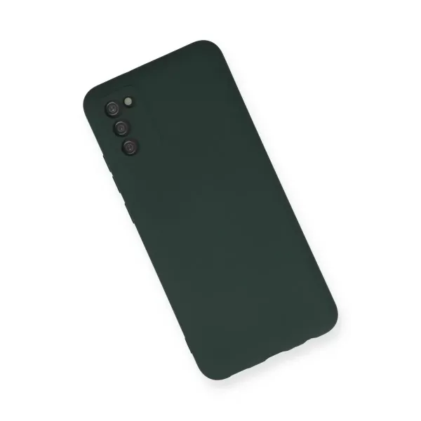 Samsung Galaxy A03s Kılıf Nano İçi Kadife Silikon - Koyu Yeşil