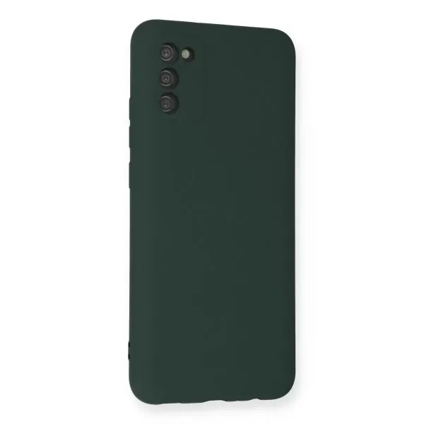 Samsung Galaxy A03s Kılıf Nano İçi Kadife Silikon - Koyu Yeşil