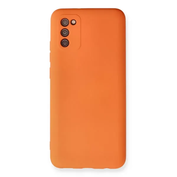 Samsung Galaxy A03s Kılıf Nano İçi Kadife Silikon - Turuncu