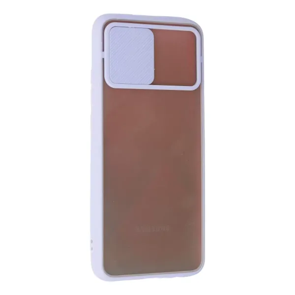 Samsung Galaxy A03s Kılıf Palm Buzlu Kamera Sürgülü Silikon - Lila