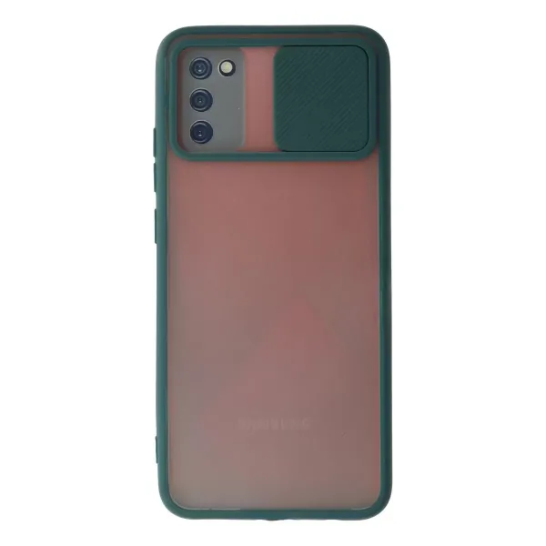 Samsung Galaxy A03s Kılıf Palm Buzlu Kamera Sürgülü Silikon - Yeşil