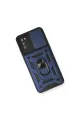 Samsung Galaxy A03s Kılıf Pars Lens Yüzüklü Silikon - Lacivert