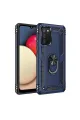 Samsung Galaxy A03s Kılıf Sofya Yüzüklü Silikon Kapak - Lacivert