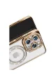 Apple İphone 16 Pro Max Kılıf Joke Simli Magneticsafe Kılıf - Gold