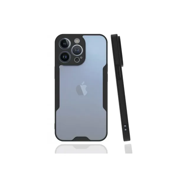Apple İphone 13 Pro Kılıf Platin Silikon - Siyah