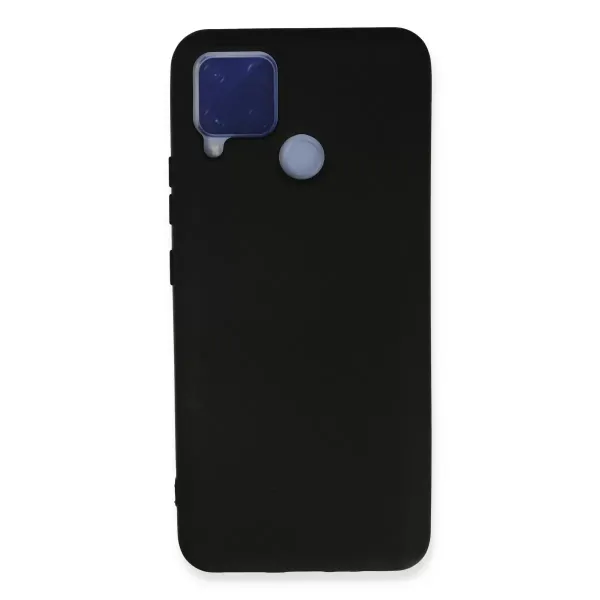 Realme C15 Kılıf Nano İçi Kadife Silikon - Siyah