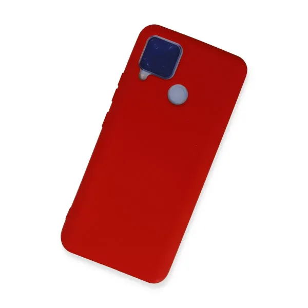 Realme C15 Kılıf Nano İçi Kadife Silikon - Kırmızı