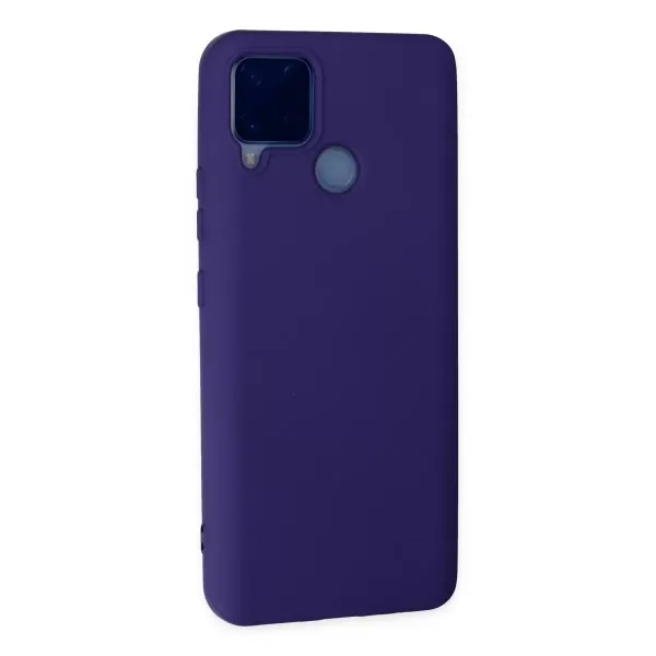 Realme C15 Kılıf Nano İçi Kadife Silikon - Mor