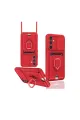 Samsung Galaxy A05s Kılıf Zuma Kartvizitli Yüzüklü Silikon - Kırmızı
