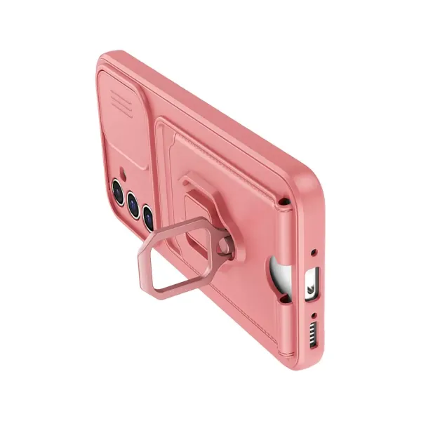 Samsung Galaxy A05s Kılıf Zuma Kartvizitli Yüzüklü Silikon - Pembe