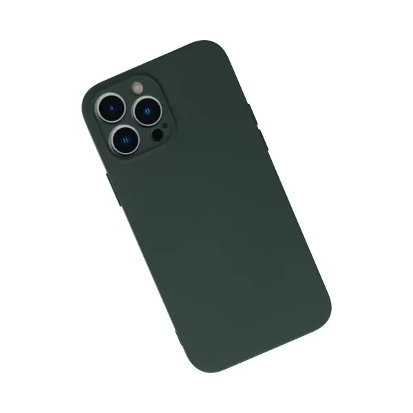 Apple İphone 13 Pro Kılıf Nano İçi Kadife Silikon - Koyu Yeşil