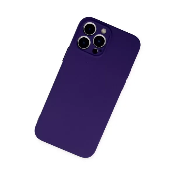 Apple İphone 13 Pro Kılıf Nano İçi Kadife Silikon - Mor