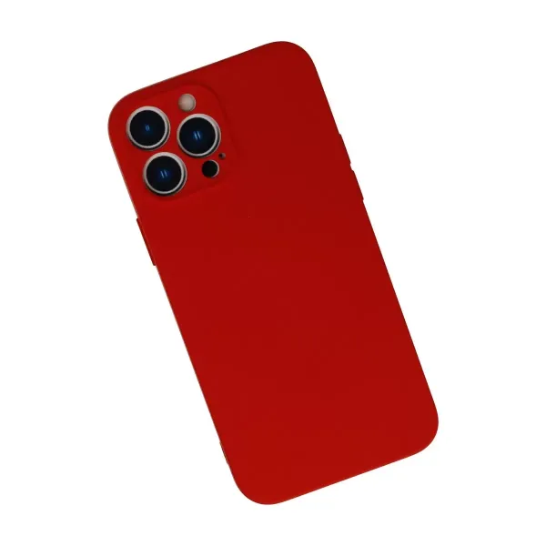 Apple İphone 13 Pro Max Kılıf Nano İçi Kadife Silikon - Kırmızı