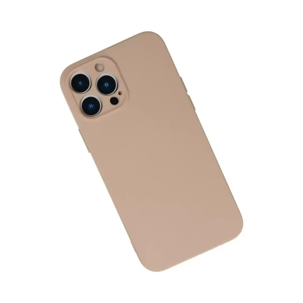 Apple İphone 13 Pro Max Kılıf Nano İçi Kadife Silikon - Pudra