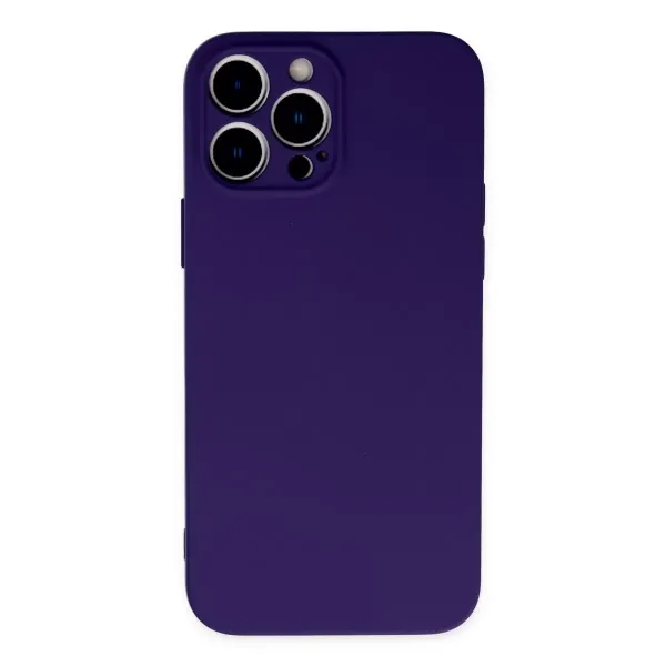 Apple İphone 13 Pro Max Kılıf Nano İçi Kadife Silikon - Mor
