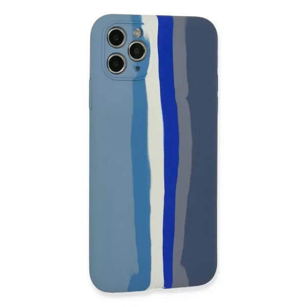 Apple İphone 11 Pro Kılıf Ebruli Lansman Silikon - Mavi-gri