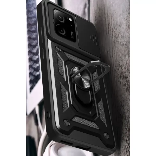 Xiaomi Mi 13t Pro Kılıf Pars Lens Yüzüklü Silikon - Yeşil