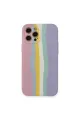 Apple İphone 12 Pro Max Kılıf Ebruli Lansman Silikon - Pembe-lila
