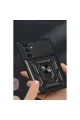 Samsung Galaxy A05s Kılıf Pars Lens Yüzüklü Silikon - Siyah