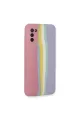 Samsung Galaxy A03s Kılıf Ebruli Lansman Silikon - Pembe-lila