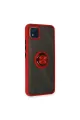Realme C11 2021 Kılıf Montreal Yüzüklü Silikon Kapak - Kırmızı
