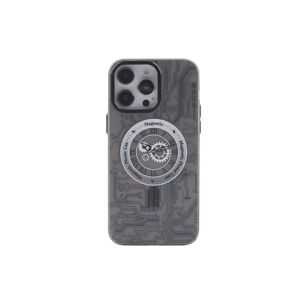 Apple İphone 14 Pro Max Kılıf Apollo Magneticsafe Desenli Kapak - Apollo Siyah - 1
