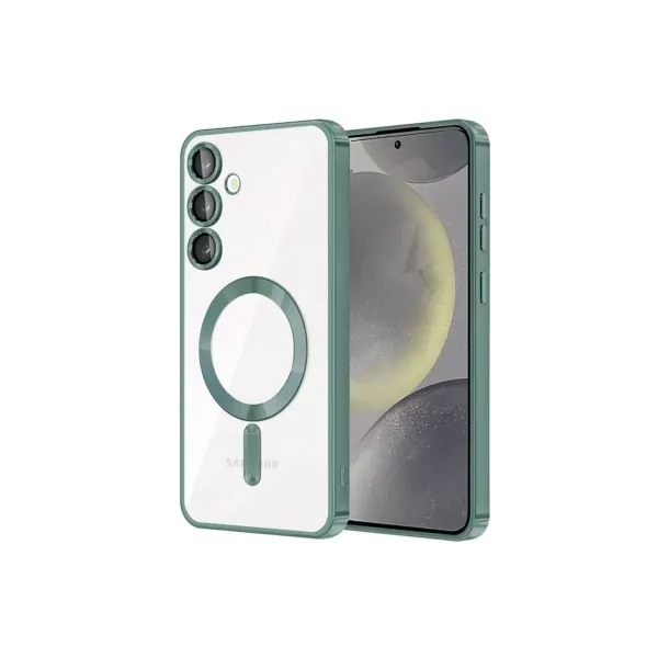 Samsung Galaxy S24 Kılıf Kross Magneticsafe Kapak - Koyu Yeşil
